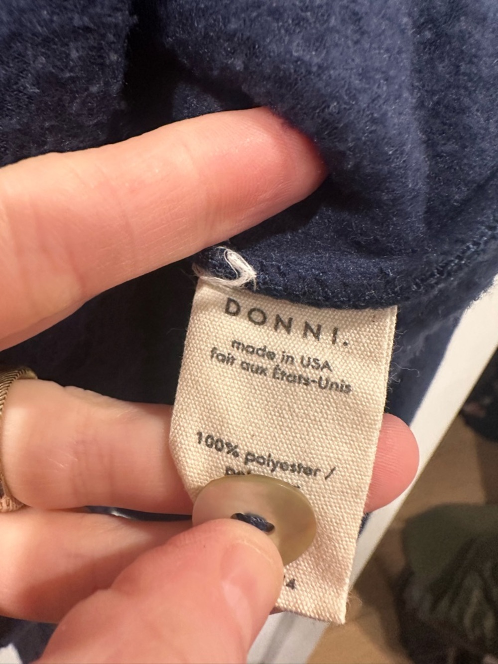 Beyond Yoga XS Donni Fleece Jacket Womens Navy Blue Button Front Collared USA - Picture 8 of 8